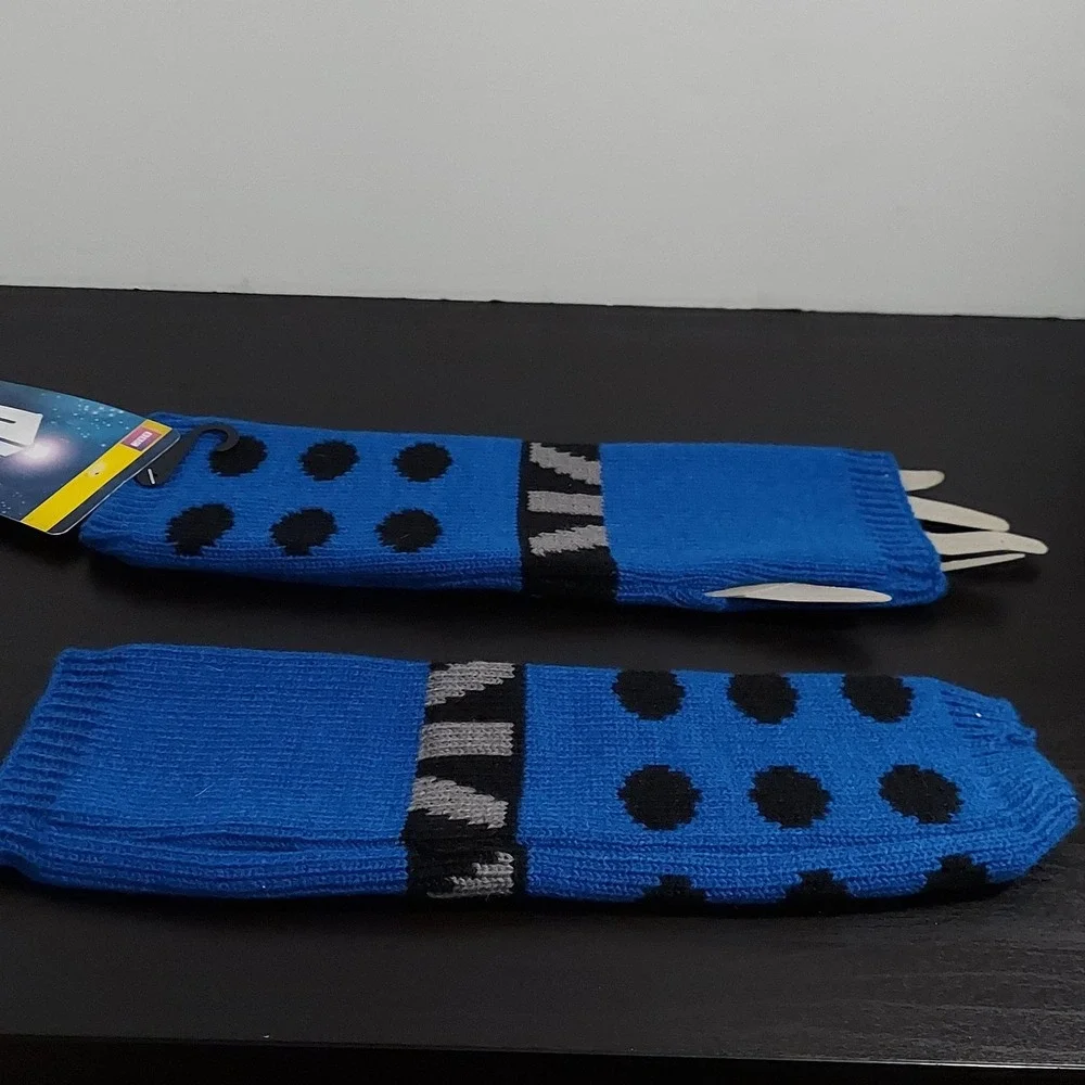 NEW Doctor Who Arm Warmers Womens‎ One Size Blue Dalek Knit Winter Polka Dot